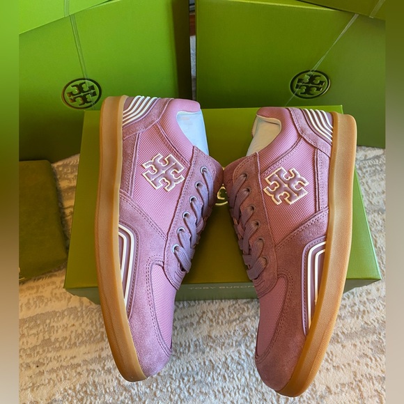 Tory Burch Clover Court Nylon/ Suede Sneakers - Picture 3 of 9